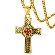 FaithHeart Knights Templar Seal Necklace Christ Fellow-Soldiers Jewelry for Men