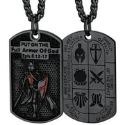 FaithHeart Knights Templar Seal Necklace for Men Stainless Steel Dog Tag Pendant Christ Fellow-Soldiers Jewelry