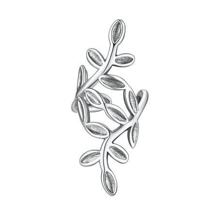 FaithHeart Leaf Ear Cuff for Women 925 Sterling Silver Cuff Earrings for Non-Pierced Ears Hypoallergenic Lightweight Wraps Earring Jewelry Gift for Girlfriend Christmas 1 Piece