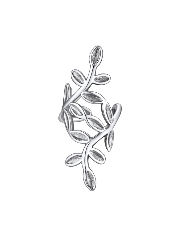 Leaf Ear Cuff for Women 925 Sterling Silver Cuff Earrings for Non-Pierced Ears Hypoallergenic Lightweight Wraps Earring Jewelry Gift for Girlfriend Christmas 1 Piece