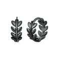 thumbnail image 1 of FaithHeart Leaf Huggie Hoop Earrings for Women Stainless Steel Lightweight Dainty Hypoallergenic Small 12mm Cartilage Huggies Black Earrings Jewelry Gift for Daughter Mom Mothers Day, 1 of 9