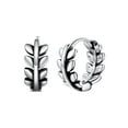 thumbnail image 1 of FaithHeart Leaf Huggie Hoop Earrings for Women Stainless Steel Lightweight Dainty Hypoallergenic Small 12mm Cartilage Huggies Silver Earrings Jewelry Gift for Girlfriend Valentine's Day Birthday, 1 of 9