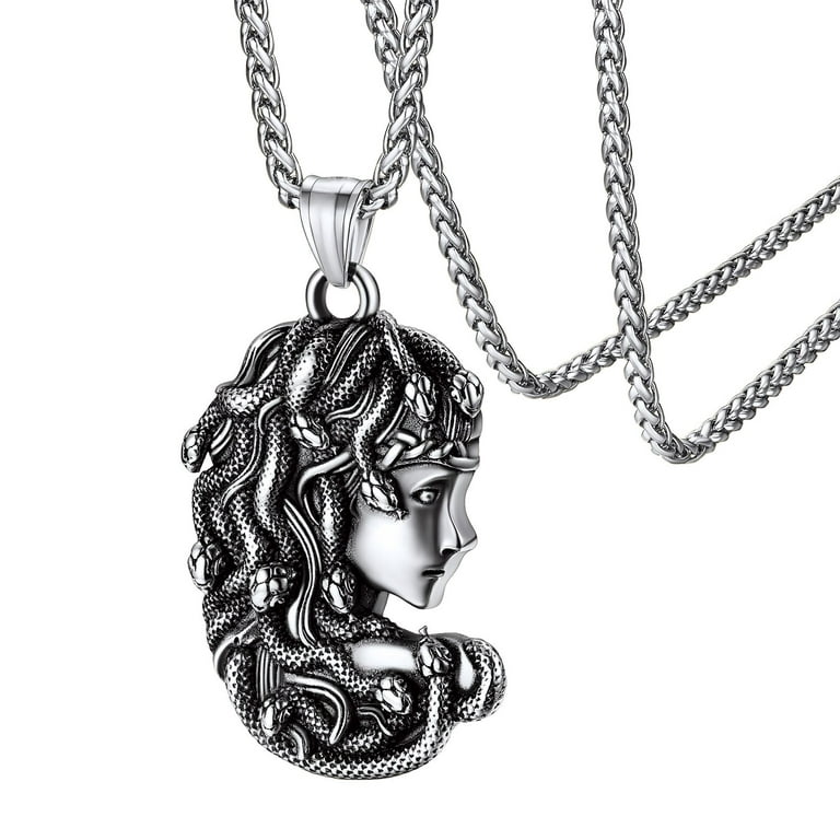 FaithHeart Medusa Necklace Ancient Greece Amulet Women Jewelry