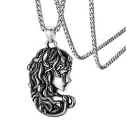 FaithHeart Medusa Necklace Ancient Greece Amulet Women Jewelry Stainless Gothic Snake Pendant