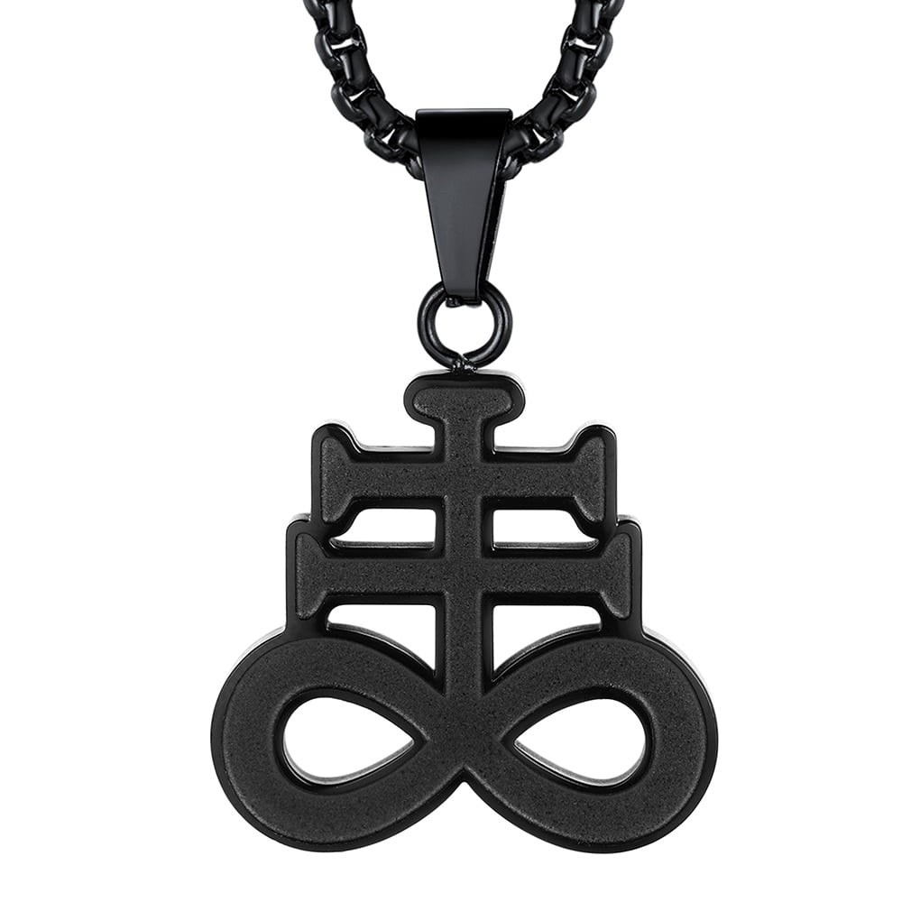 FaithHeart Men's Leviathan Cross Brimstone Pendant Necklace