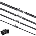 thumbnail image 1 of FaithHeart Men Necklace Black Stainless Steel Flat Box Link Chain Necklace, Stylish 4mm Width Box Chain Necklaces for Men Non Tarnish Hip Hop Chain Jewelry Gifts for Son Graduation 28 Inches, 1 of 9