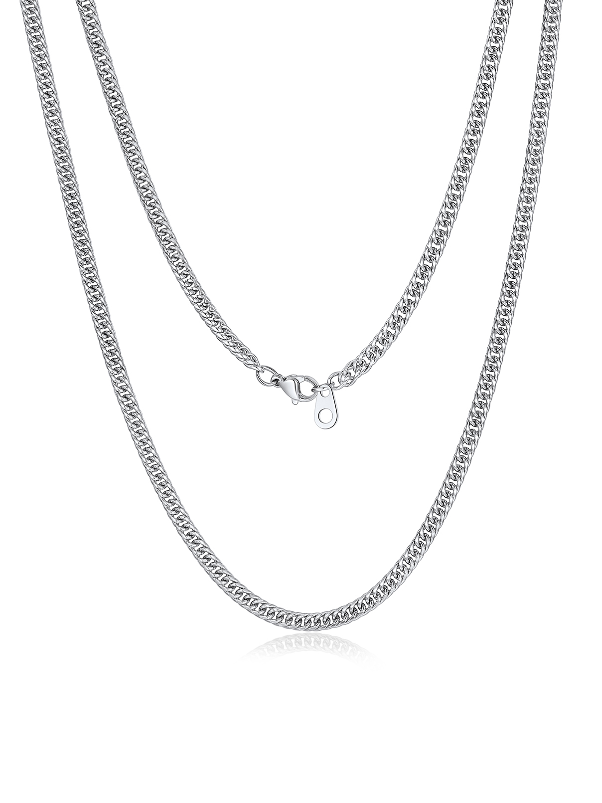 Murtoo Cuban Link Chain Necklace - Stainless Steel Silver Chain For Men & Women, 4/6/10mm Width, 18/20/22 Inch Length, Hypoallergenic Jewelry Gift
