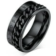 thumbnail image 1 of FaithHeart Nordic Viking Spinner Runes Ring for Men Jewelry Gift Black Punk Cuban Link Chain Band Ring Stainless Steel Rotatable Fidget Ring for Anxiety for Husband Size 8, 1 of 11