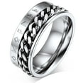 thumbnail image 1 of FaithHeart Nordic Viking Spinner Runes Ring for Men Jewelry Gift Silver Punk Cuban Link Chain Band Ring Stainless Steel Rotatable Fidget Ring for Anxiety for Fathers Day Size 13, 1 of 11