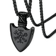 thumbnail image 1 of FaithHeart Norse Viking Runes Necklace for Men Valknut Compass Shield Black Stainless Steel Pendant Nordic Pagan Jewelry Gifts for Boyfriend Husband Valentine's Day Birthday, 1 of 8