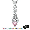 thumbnail image 1 of FaithHeart October Birthstone Heart Necklace for Women Celtic Knot Pendant Necklace 925 Sterling Silver Mom Mothers Day Jewelry Gift, 1 of 7