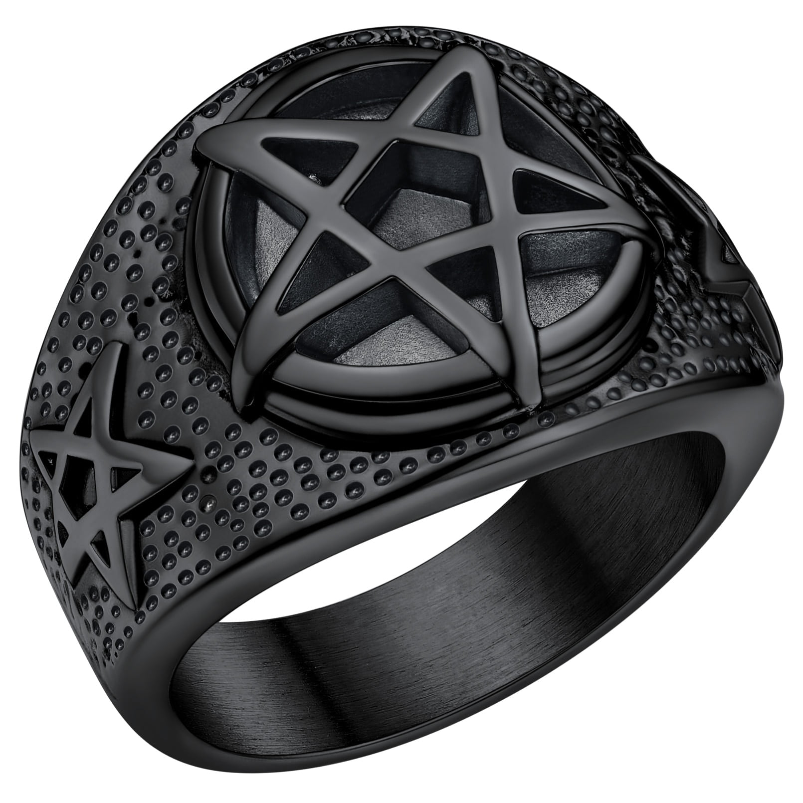 FaithHeart Pentacle Pentagram Ring for Men Statement Band Ring Stainless Steel Signet Rings Pagan Wicca Jewelry Gift Size 9 Walmart
