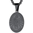 thumbnail image 1 of FaithHeart Saint Jude Thaddaeus Pendant Necklace for Men Women Black Patron Judas Lebbeus Medal Traveler Blessings Jewelry Gift for Boyfriend Husband Birthday, 1 of 9