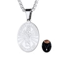 thumbnail image 1 of FaithHeart Saint Jude Thaddaeus Necklace for Men Women Stainless Steel Silver Patron Judas Medal Pendant Jewelry Traveler Blessings Jewelry Gift for Husband Dad Fathers' Day Christmas, 1 of 8