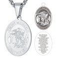 thumbnail image 1 of FaithHeart Saint Michael Necklace for Men Women Stainless Steel Silver The Archangel Medal Religious Protection Amulet Pendant Jewelry Gift for Dad Fathers Day, 1 of 10