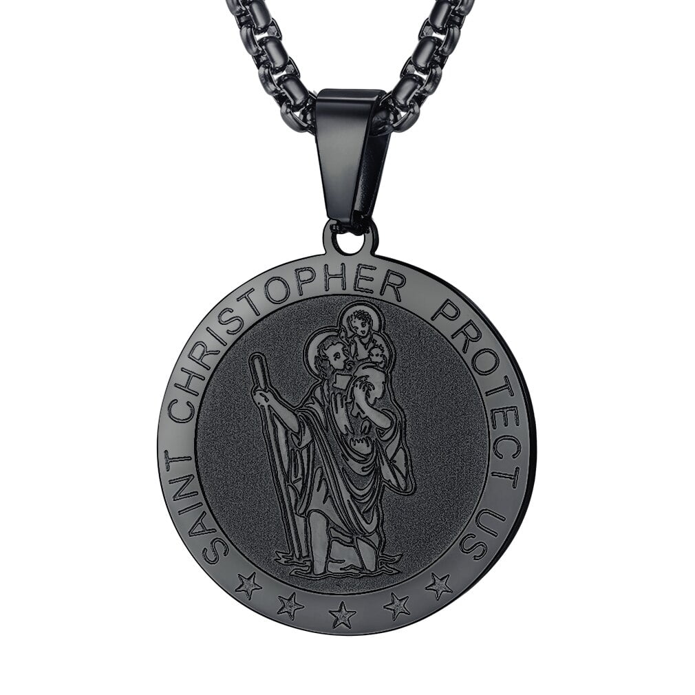 Saint Chain FaithHeart St. Christopher Pendant, Stainless Steel, Religious Chain ...