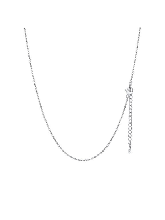 Silver Chain Necklace for Women Stainless Steel 1.4mm Thin Rolo Cable Chain for Pendant Jewelry Gifts for Wife Friends Anniversary 16 Inch
