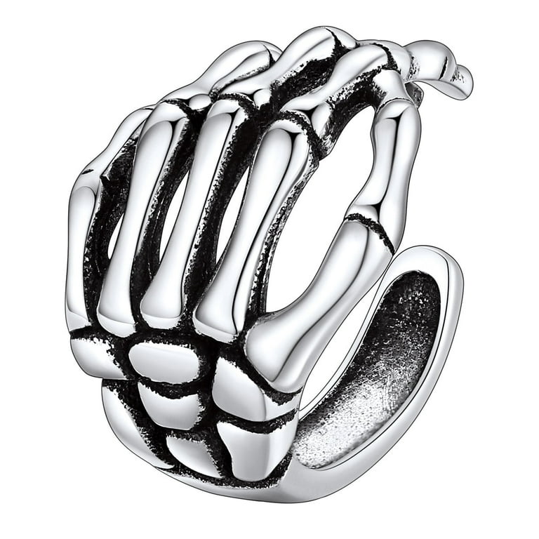 FaithHeart Skull Hand Ear Cuff Earrings for Women 925 Sterling Silver Gothic Punk Skeleton Adjustable Clip on Earrings for No Piercing Ears 1 Piece Walmart