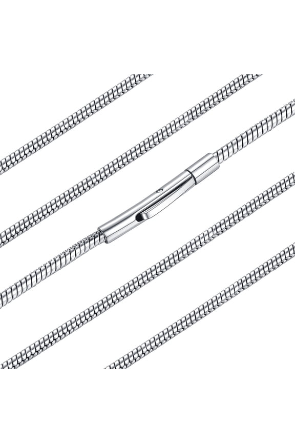 Snake Chain Necklace for Women Men Sturdy Waterproof Stainless Steel Replacement Rope Italian Chain for Pendant Mothers Day Jewelry Gift 2MM 20 Inches