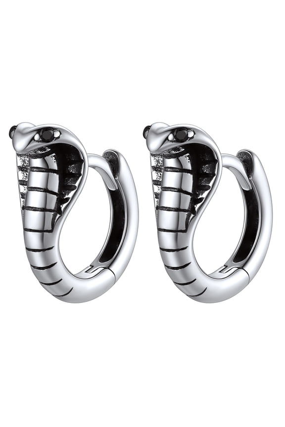 Snake Huggie Hoop Earrings for Women 925 Sterling Silver Zircon Hoops Stud Tiny Hypoallergenic Sleeper Earrings Jewelry Gifts for Sister Friends