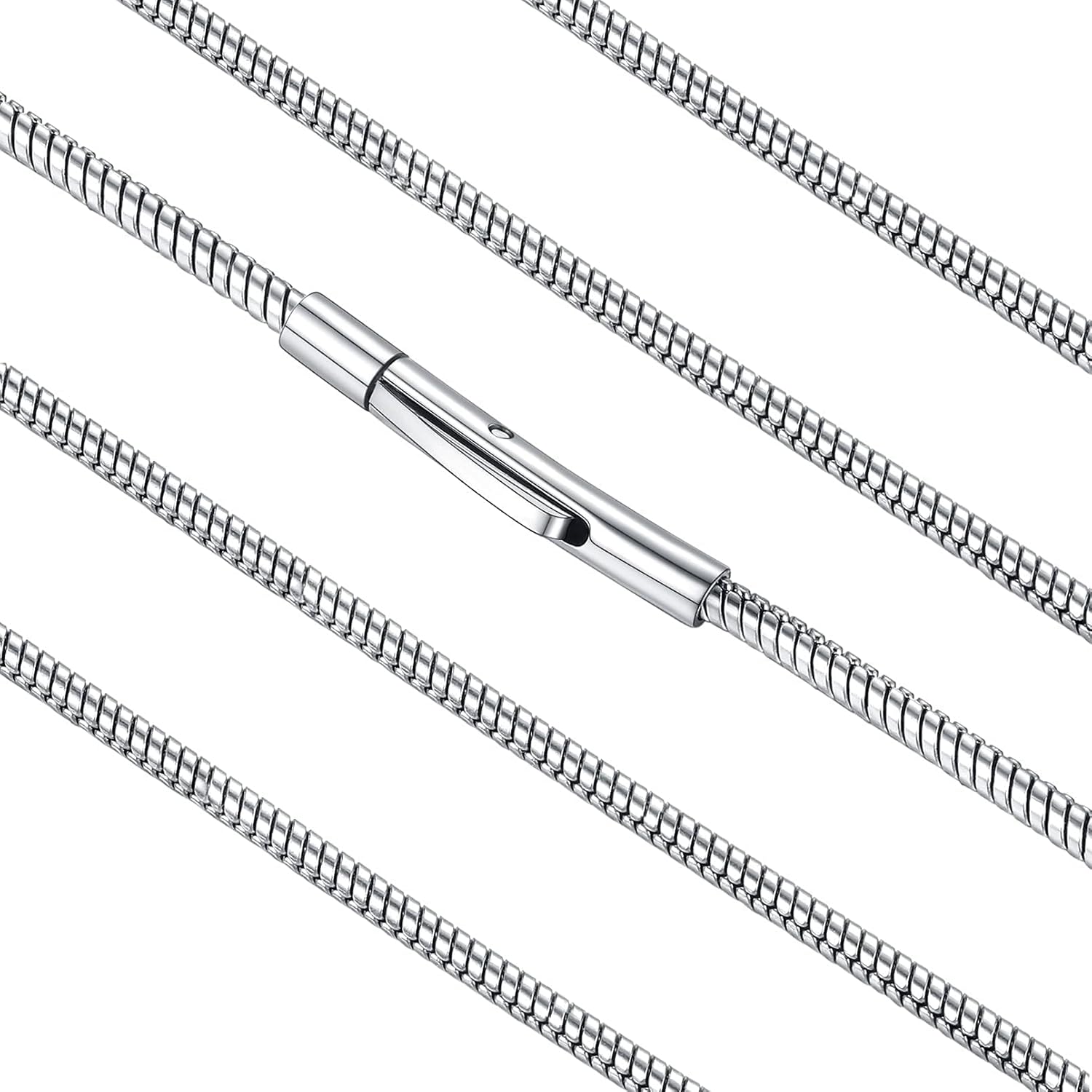 FaithHeart Stainless Steel Chains for Men, Silver/Black/14K Gold Plated ...