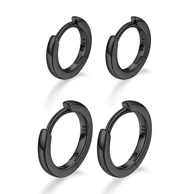 FaithHeart Sterling Silver Huggie Hoop Earrings Set for Women