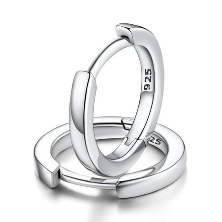 FaithHeart Sterling Silver Huggie Hoop Earrings for Women, Hypoallergenic Lightweight Small Cartilage Earrings Cuff Tragus Hoop Earrings for Girlfriend Valentine's Day Jewelry Gift 10mm
