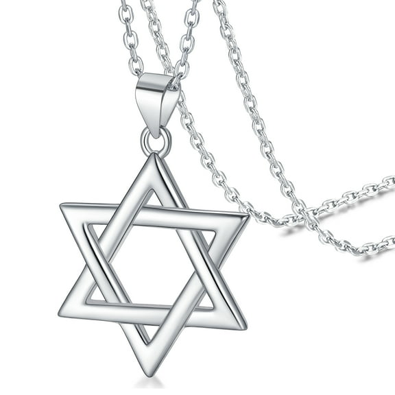 FaithHeart Sterling Silver Star of David Pendant Necklace for Women Men Religious Hexagram Jewish Jewelry Protective Amulet Gift for Dad Mom Birthday Christmas