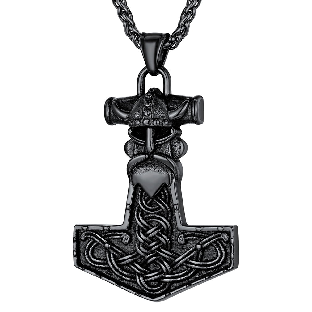 Thor's Hammer Pendant Mjolnir Symbol Necklace Viking Jewellery Norse  Mythology Thunder God Hand-carved From Natural Stone by Myself - Etsy