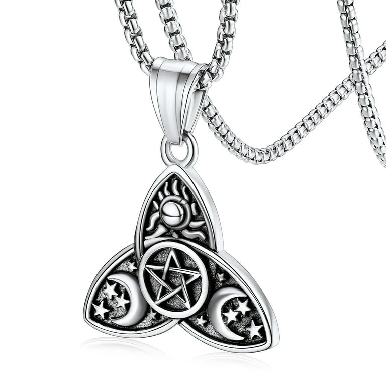 FaithHeart Celtic Knot Moon Goddess Necklace for Women