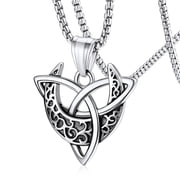 FaithHeart Moon Goddess Necklaces for Women Viking Pendant Necklace Stainless Steel Feminist Wiccan Jewelry Amulet Birthday Christmas Jewelry Gift for Mom Grandmother
