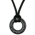thumbnail image 1 of FaithHeart Viking Circle Rune Necklace for Men with Braided Leather Rope Chains Stainless Steel Nordic Mythology Rune Black Jewelry Gifts for Dad Son Grandson Birthday, 1 of 11