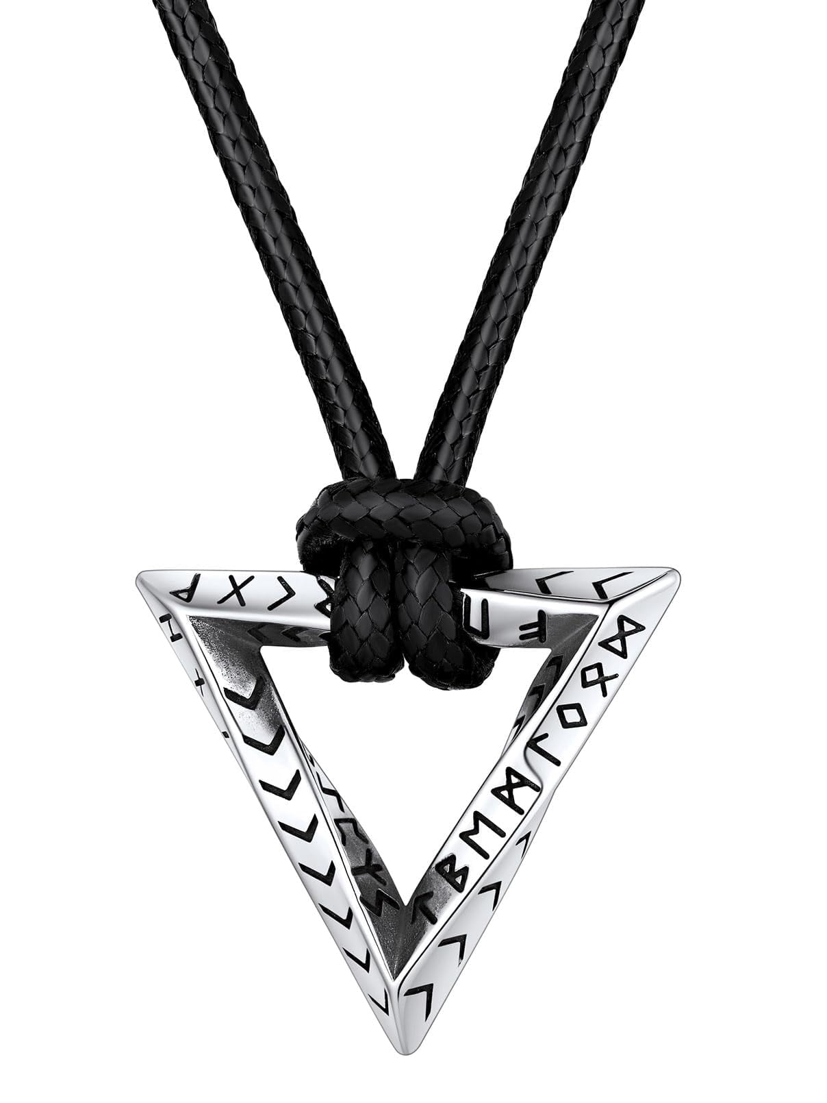 FaithHeart Viking Runes Necklace for Men Norse Runic Triangle Talisman ...