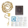 thumbnail image 1 of FaithHeart Virgin Mary Rosary Necklace for Women 14K Gold Plated Stainless Steel Dainty Blessed Bead Catholic Christian Church Jesus Cross Necklace with Pray Card Mothers Day Jewelry Gift for Mom, 1 of 9