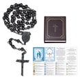 thumbnail image 1 of FaithHeart Virgin Mary Rosary Necklace for Women Black Stainless Steel Holy Blessed Bead Catholic Christian Church Jesus Crucifix Cross Necklace with Pray Card Mothers Day Jewelry Gift for Mom, 1 of 9