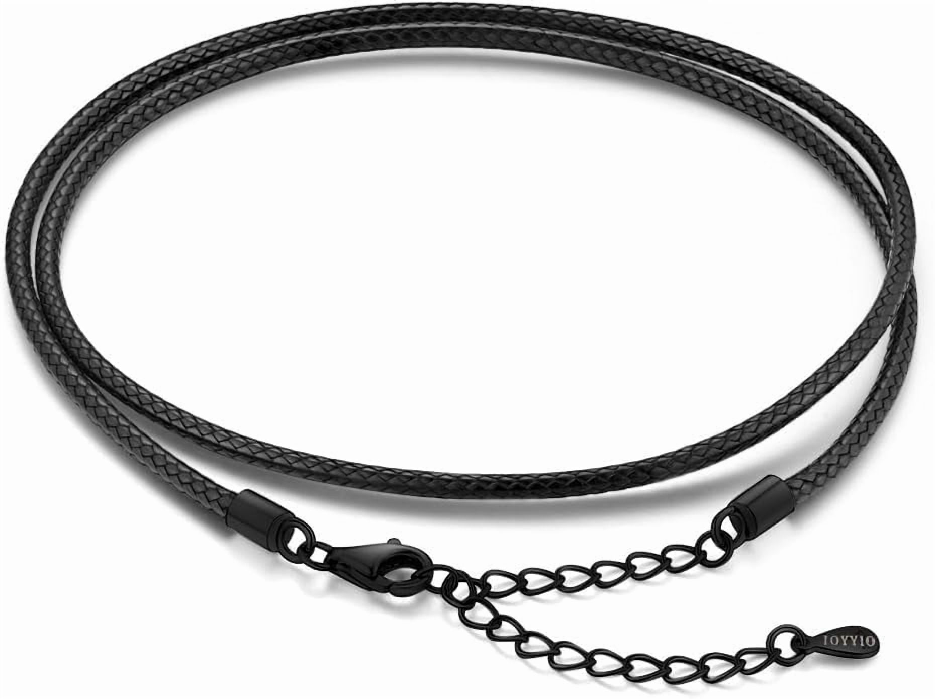 Faithful Comfortable Premium Waterproof Black Cord Necklace Chain, Gentle On Skin Leather Silk Satin Rope for pendants.[c686]