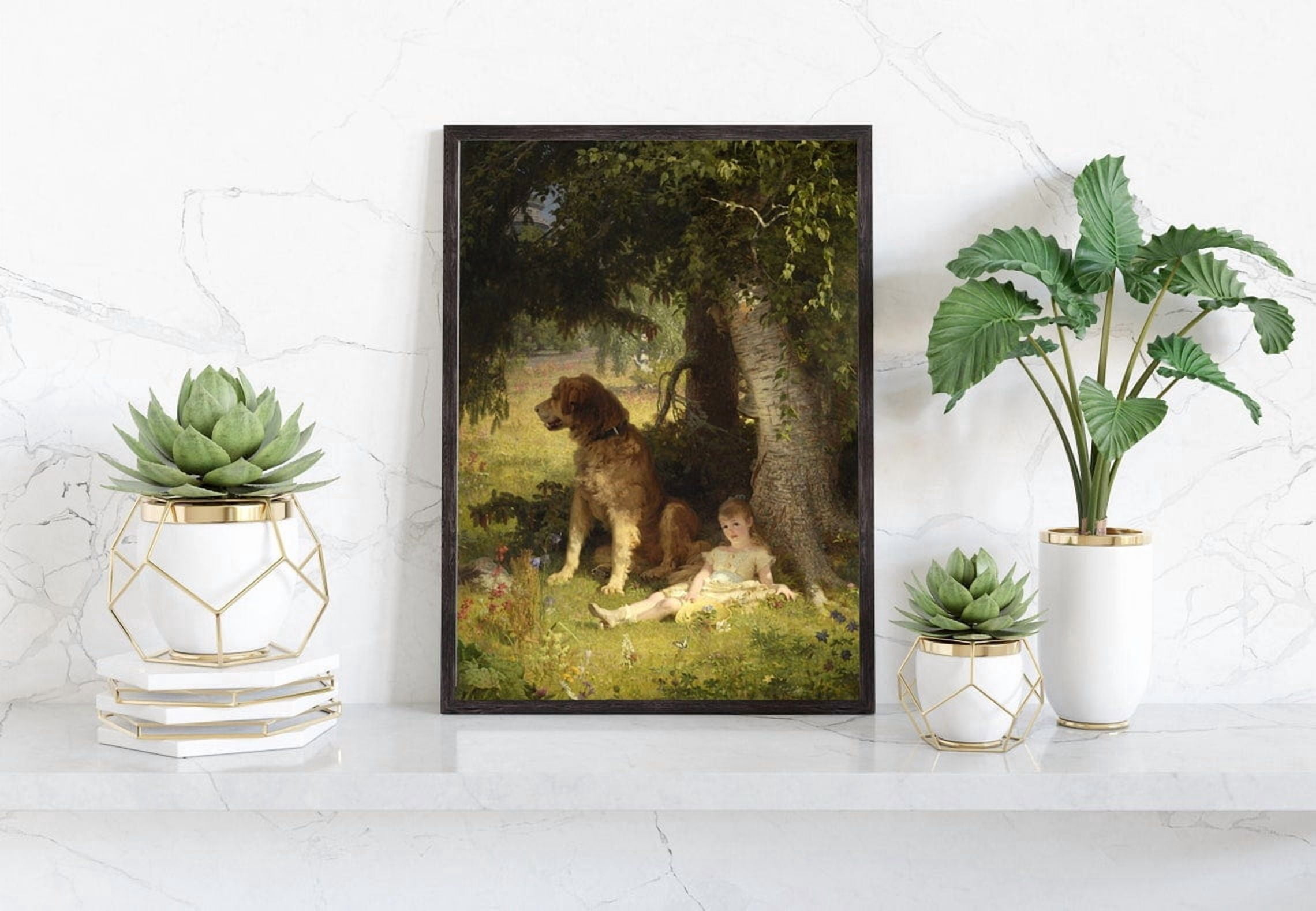 Faithful Guardian Dog Wall Art Print, Vintage Loyal Canine Portrait ...