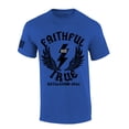 thumbnail image 1 of Faithful And True Revelation Scripture Verse 19:11 Lightning  Bible Scripture Mens Christian Tshirt Jesus Short Sleeve T-shirt Graphic Tee-Heather Royal-small, 1 of 4