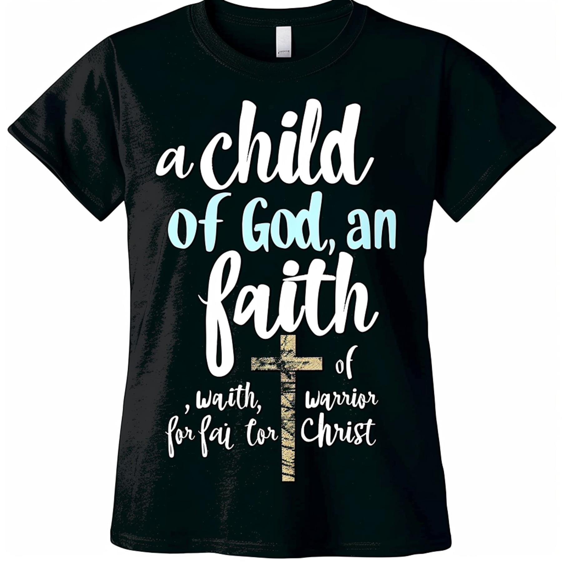 Faithful Warrior: Child of God Woman of Faith T Shirt Elegant Script