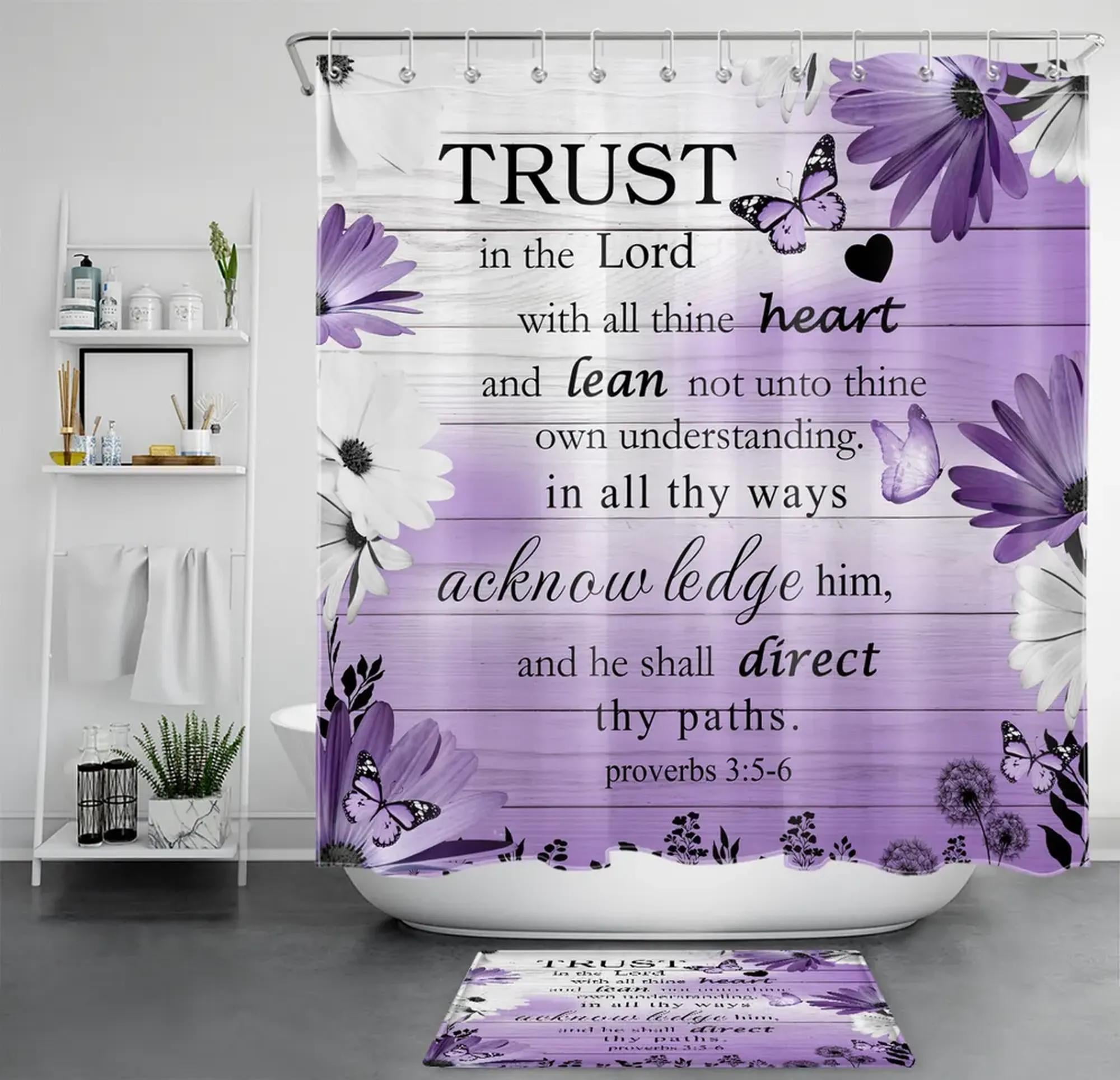 Faithful Wings Vintage Butterfly Bible Shower Curtain Elevate Your