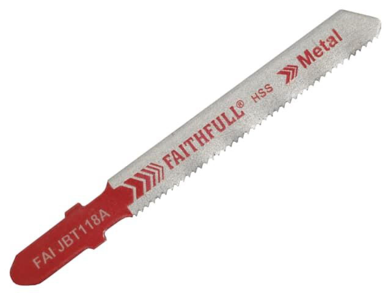 Faithfull - 8009-HSS Metal Cutting Jigsaw Blades Pack of 5 T118A