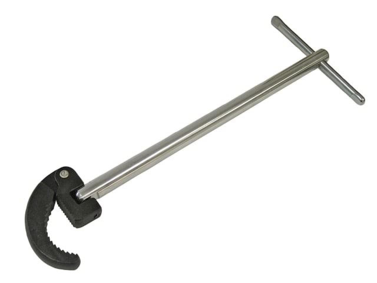 Adjustable Steel Basin Wrench with Spring-Loaded Jaws
