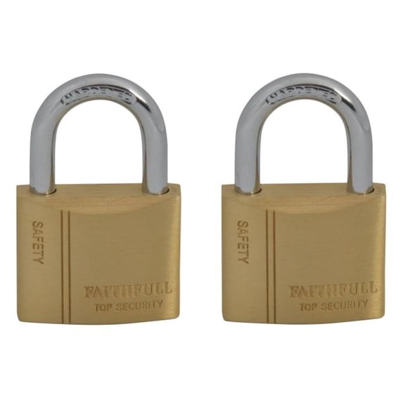 Faithfull - Brass Padlock Keyed Alike 2 x 40mm