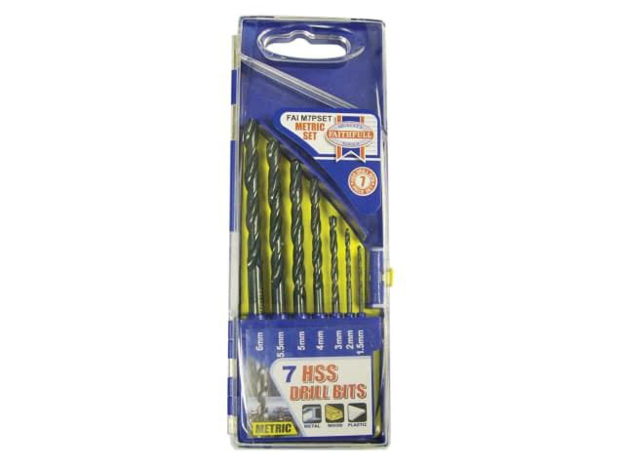Faithfull - HSS Drill Bit Set, 7 Piece (1.5-6.0mm)