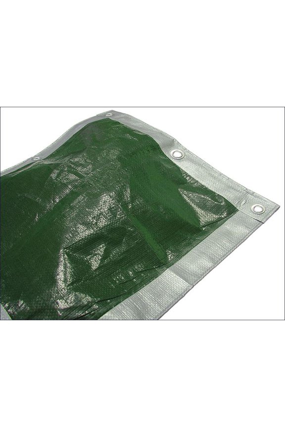 - Heavy-Duty Tarpaulin Green/Silver 5.4 x 5.4m (18 x 18ft) 140gsm
