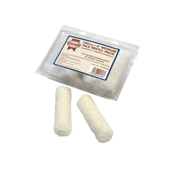 Faithfull - Medium Pile Mini Roller Refills 100mm (4in) Pack of 10