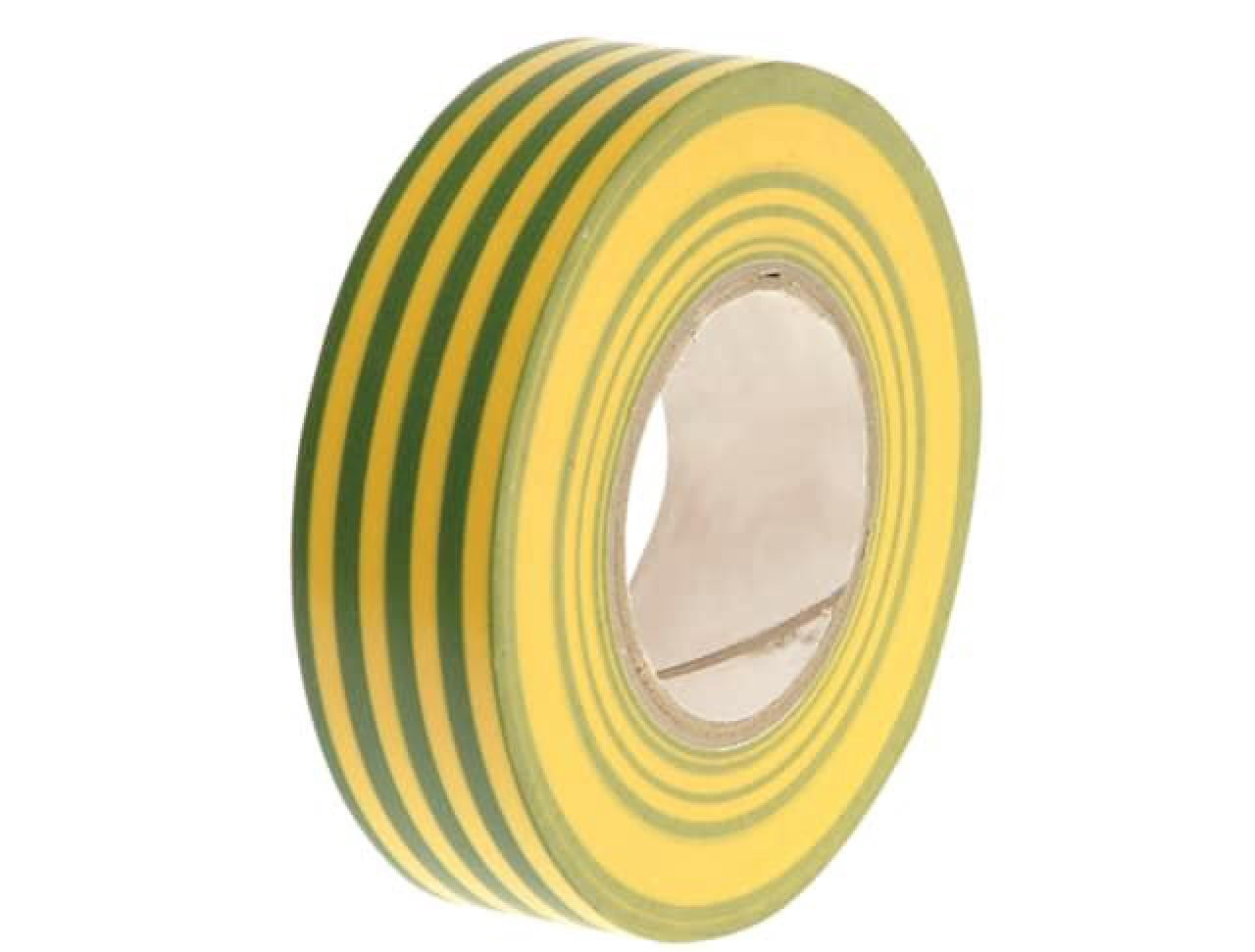 Faithfull - PVC Electrical Tape Green / Yellow 19mm x 20m