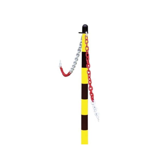 Faithfull - Plastic Post for Chain - Yellow / Black