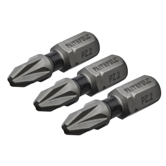 Faithfull - Pozi Impact Screwdriver Bits PZ2 x 25mm (Pack 3)