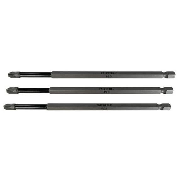 Faithfull - Pozidriv Impact Screwdriver Bits PZ3 x 150mm (Pack 3)